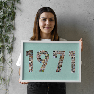 Fotocollage als Jahreszahl erstellen. Ideales Geschenk mit vielen Fotos. Fotocollage als Jahreszahl erstellen. Ideales Geschenk mit vielen Fotos.