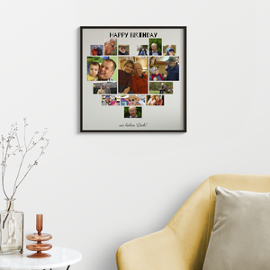 Herzcollage aus Ihren Lieblingsfotos als Poster zum Geburtstag – 30x30cm Herzcollage aus Ihren Lieblingsfotos als Poster zum Geburtstag – 30x30cm