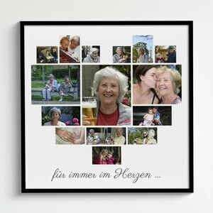 Poster „Für immer im Herzen“ – Fotocollage in Herzform gestalten Poster „Für immer im Herzen“ – Fotocollage in Herzform gestalten