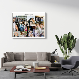 Personalisiertes Wandbild - Hochzeitscollage mit Namen des Brautpaares Personalisiertes Wandbild - Hochzeitscollage mit Namen des Brautpaares