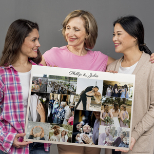 Personalisiertes Wandbild - Hochzeitscollage mit Namen des Brautpaares Personalisiertes Wandbild - Hochzeitscollage mit Namen des Brautpaares