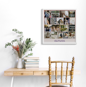 Postercollage zur Hochzeit mit Hochzeitsdatum personalisierbar Postercollage zur Hochzeit mit Hochzeitsdatum personalisierbar