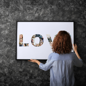 Fotogeschenk zur Hochzeit oder zum Jahrestag - Schriftzug „LOVE" Fotogeschenk zur Hochzeit oder zum Jahrestag - Schriftzug „LOVE"
