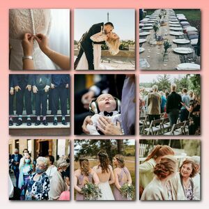Fotoposter als Hochzeitsgeschenk – Raster-Collage (3x3 Fotos) Fotoposter als Hochzeitsgeschenk – Raster-Collage (3x3 Fotos)