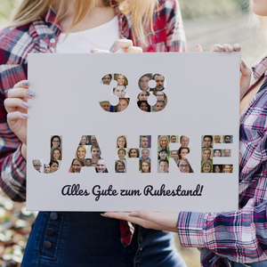 Fotoposter als Geschenk zum Ruhestand – Collage mit Buchstaben & Zahlen Fotoposter als Geschenk zum Ruhestand – Collage mit Buchstaben & Zahlen