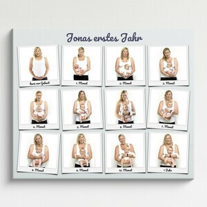 Fotocollage „Dein erstes Jahr“ im Polaroidstil – Poster 50x60cm Fotocollage „Dein erstes Jahr“ im Polaroidstil – Poster 50x60cm