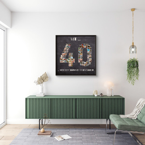 Fotocollage als Zahl mit individueller Botschaft zum runden Geburtstag Fotocollage als Zahl mit individueller Botschaft zum runden Geburtstag