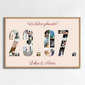 Fotocollage „Hochzeitsdatum“ – personalisiertes Geschenk zur Hochzeit Fotocollage „Hochzeitsdatum“ – personalisiertes Geschenk zur Hochzeit