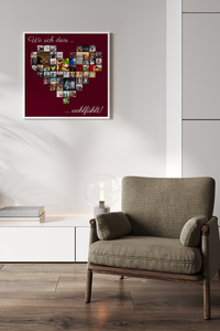 Über 50 Fotos als Herz-Collage angeordnet. Individuelle Botschaften und Designs. Druck als Poster, Leinwand, Acryl oder Dibond. Über 50 Fotos als Herz-Collage angeordnet. Individuelle Botschaften und Designs. Druck als Poster, Leinwand, Acryl oder Dibond.