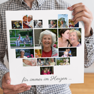 Fotocollage mit Bildern als Herz zur Erinnerung Fotocollage mit Bildern als Herz zur Erinnerung