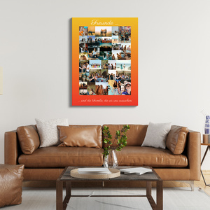 Fotocollage „Freunde“ mit individueller Botschaft – Hochformat 30x40cm Fotocollage „Freunde“ mit individueller Botschaft – Hochformat 30x40cm