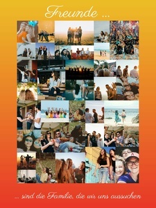 Fotocollage „Freunde“ mit individueller Botschaft – Hochformat 30x40cm Fotocollage „Freunde“ mit individueller Botschaft – Hochformat 30x40cm