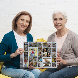 Personalisierte Fotocollage im verspielten Raster - 50x70 cm Personalisierte Fotocollage im verspielten Raster - 50x70 cm