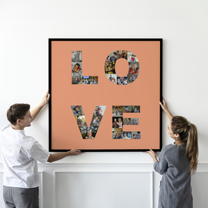 Fotocollage „LOVE“ – quadratische Collage als Buchstaben Fotocollage „LOVE“ – quadratische Collage als Buchstaben
