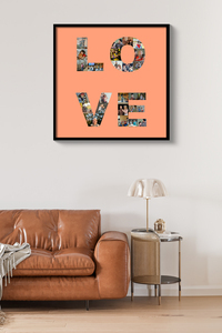 Fotocollage „LOVE“ – quadratische Collage als Buchstaben Fotocollage „LOVE“ – quadratische Collage als Buchstaben