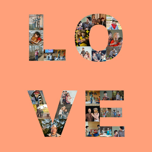 Fotocollage „LOVE“ – quadratische Collage als Buchstaben Fotocollage „LOVE“ – quadratische Collage als Buchstaben