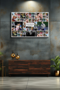 Gestalte deine Trauercollage auf Leinwand mit persönlichen Fotos und Texten