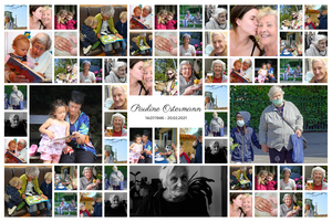 Gestalte deine Trauercollage auf Leinwand mit persönlichen Fotos und Texten