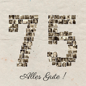 Fotocollage Zahl „75“ erstellen. Zum runden Geburtstag - Fotogeschenk Fotocollage Zahl „75“ erstellen. Zum runden Geburtstag - Fotogeschenk