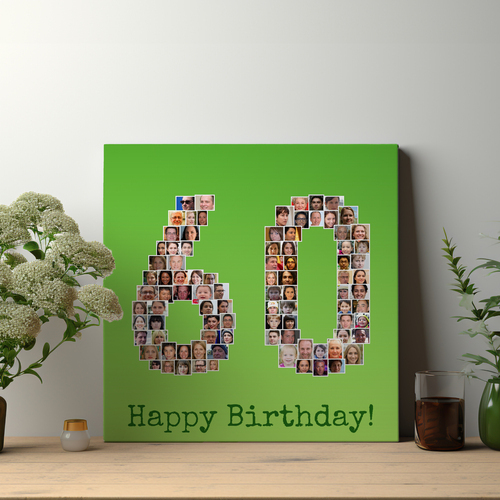 Zahlencollage auf hochwertigem Alu-Dibond zum Geburtstag verschenken