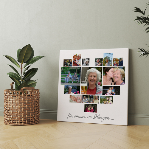 Poster „Für immer im Herzen“ – Fotocollage in Herzform gestalten