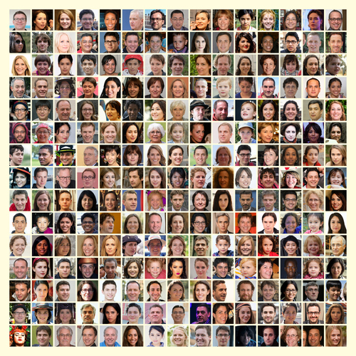 Fotocollage mit mehr als 220 Bildern erstellen. Raster-Vorlage mit bis zu 15x15 Fotos individuell gestalten. Druck oder Download bestellen.