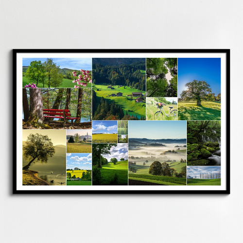 Landschafts-Fotocollage online gestalten – Premiumdruck | Wälder, Berge, Winter