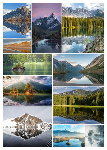 Landschafts-Fotocollage: Gestalte deine Strände, Seen & Berge – jetzt im Premiumdruck