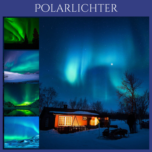 Natur-Fotocollage: Drucke deine Fotos – Polarlichter, Regenbogen, Gewitter in Premiumdruck