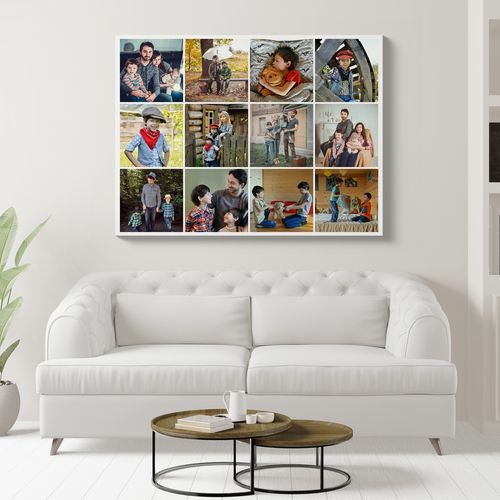 Fotocollage klassisches Raster-Layout – Querformat für 3 x 4 Fotos