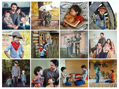Fotocollage klassisches Raster-Layout – Querformat für 3 x 4 Fotos