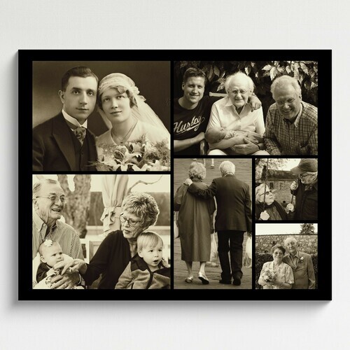 Sepia Effekt bei Fotocollage mit alten Familienbildern