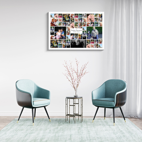 Gestalte deine Trauercollage auf Leinwand mit persönlichen Fotos und Texten